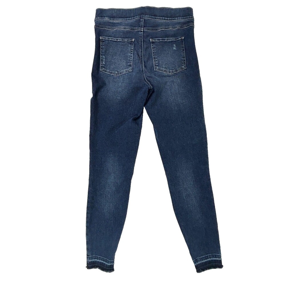 Spanx Skinny Jeans Stretch Denim Jeggings Blue Distressed Raw Hem Lift Pants M - Picture 6 of 16